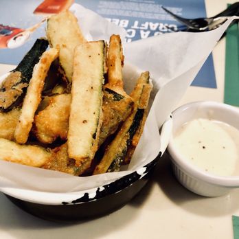 Byron - Courgette (Zucchini) Fries with a side of blue cheese dip...this is must try!! - American Near Me - London, XGL