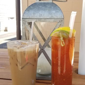 Lower Mills Tavern - Coconut Coffee Cocktail cocktail ($11) and Bloody Mary ($5) - Cocktail Bars Near Me - Boston, Massachusetts Lower Mills Tavern - Coconut Coffee Cocktail cocktail ($11) and Bloody Mary ($5) - Cocktail Bars Near Me - Boston, Massachusetts