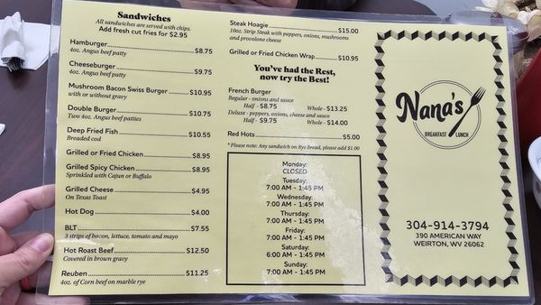 Menu photo 4 Nana's Lunch Box Weirton, WV Menu photo 4 Nana's Lunch Box Weirton, WV