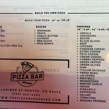 The Pizza Bar - Pizza Near Me - Denver, Colorado