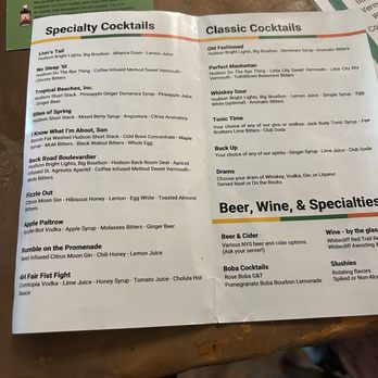 Tuthilltown Spirits Distillery - Cocktail menu - Tours Near Me - Gardiner, New York