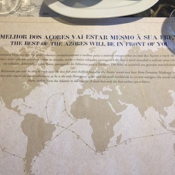 Restaurante Genuino - Placemat tells of Genuino's adventures - Seafood Near Me - Horta, 20