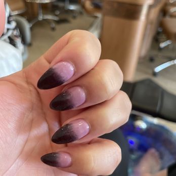 The One Nail Bar - Bad blend of gel polishes, supposed to be an ombré (done at Fantasy in Four Corners) - Nail Salons Near Me - Silver Spring, Maryland