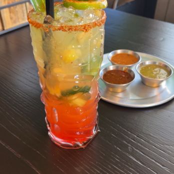 Ana’s Taco Grill - Spicy Sunset and their hot sauces in the back - Mexican Near Me - Reno, Nevada