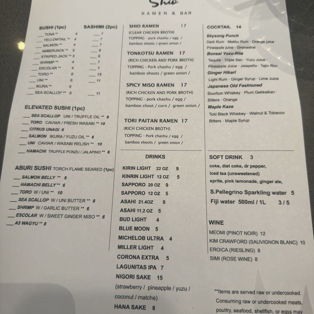 Menu 12/17 Menu 12/17