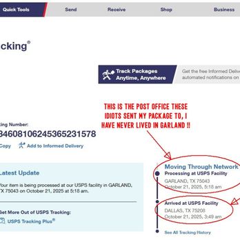 United States Post Office - So you see Dallas 75208 this is the right post office, but some &#$  sent it to Garland Texas clear across town - Post Offices Near Me - Dallas, Texas