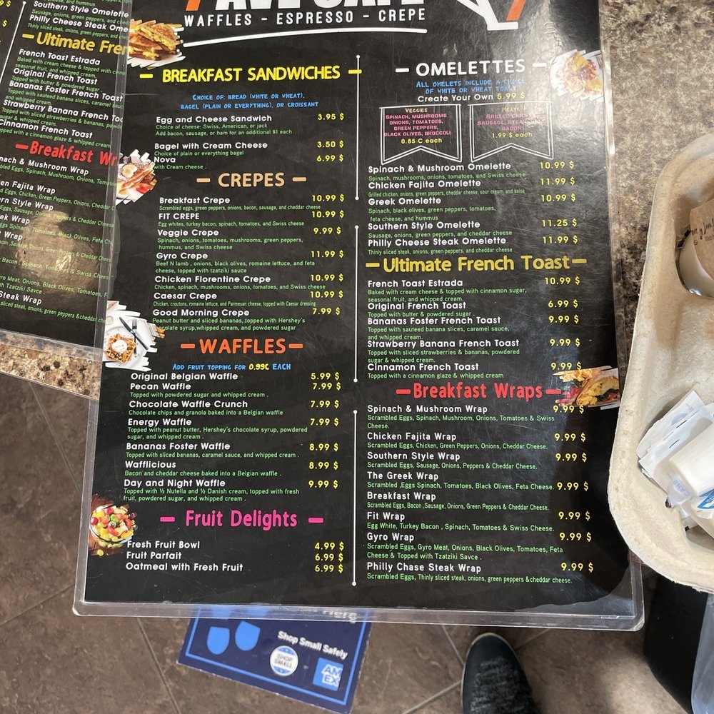 7th Ave Cafe - Menu - Coffee & Tea Near Me - Myrtle Beach, South Carolina