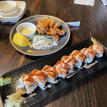 Yokohama Sushi - Samurai Roll (Front) + Chicken Karaage (Back) - Japanese Near Me - Atlanta, Georgia Yokohama Sushi - Samurai Roll (Front) + Chicken Karaage (Back) - Japanese Near Me - Atlanta, Georgia