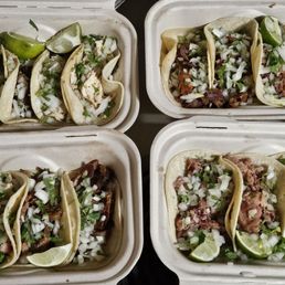 Chicken, carnitas, and pastor tacos Chicken, carnitas, and pastor tacos