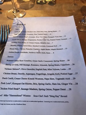 Menu photo 6 Table 6 Denver, CO