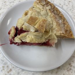 Ice cold mountain fruit pie with rhubarb