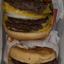 In-N-Out Burger - 4X4 with onions  Single cheeseburger