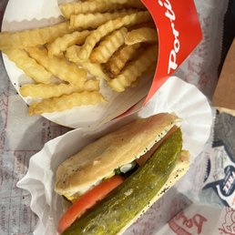 Vegan dog and Fries