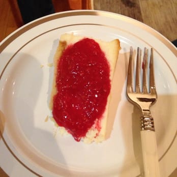 S&S Cheesecake - Original cheesecake with raspberry sauce - Desserts Near Me - Bronx, New York