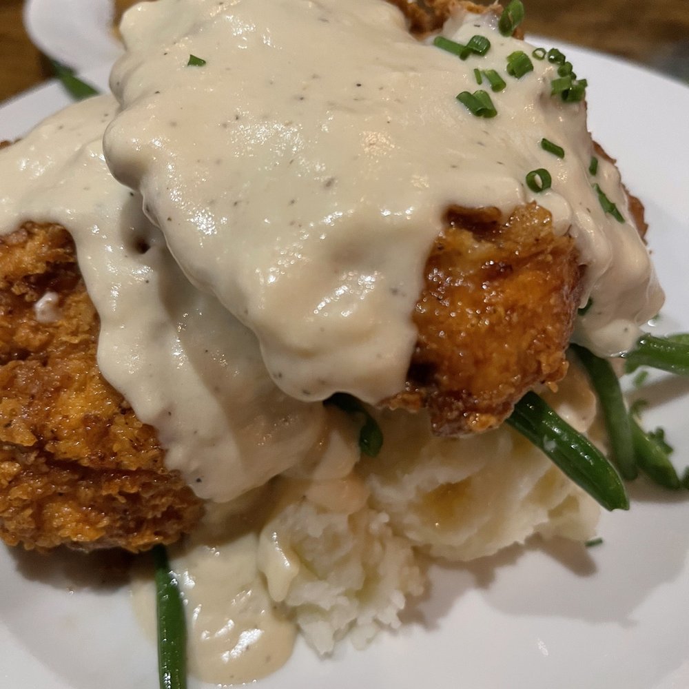 Salt Factory Pub - County fried chicken which was it wasn't good but it wasn't bad. Just forgettable. The cream gravy was not good no flavor - Gastropubs Near Me - Alpharetta, Georgia Salt Factory Pub - County fried chicken which was it wasn't good but it wasn't bad. Just forgettable. The cream gravy was not good no flavor - Gastropubs Near Me - Alpharetta, Georgia