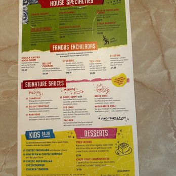 Chuy's - Menu - Tex-Mex Near Me - Selma, Texas