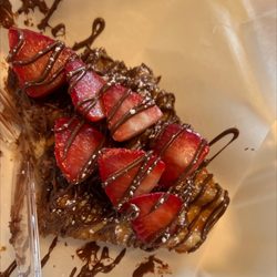 Bayside Riser - Croissant waffle with strawberries and Nutella