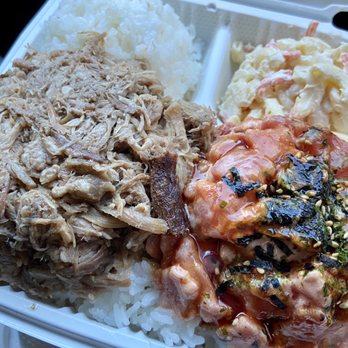 Grind Wit Tryz - Combo Plate with Kalua Pig and Spicy Poke - Filipino Near Me - Portland, Oregon