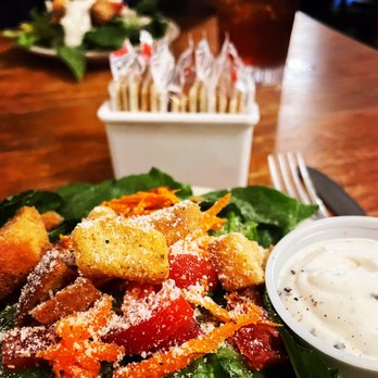 Starbeaus - a plate of salad with dressing - American Near Me - Comanche, Texas Starbeaus - a plate of salad with dressing - American Near Me - Comanche, Texas