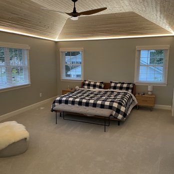 Home Perfection Contracting - New king bed and uplighting in wood-paneled ceiling - General Contractors Near Me - McLean, Virginia
