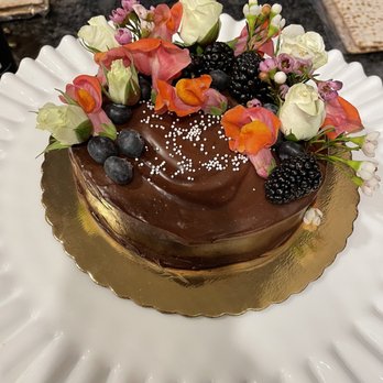 Bloom Bake Shop - 6" chocolate flourless torte with edible flowers - Coffee & Tea Near Me - Hartford, Connecticut