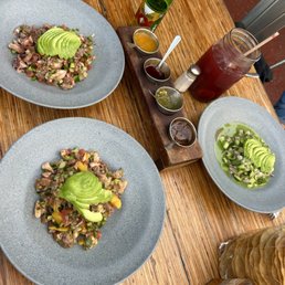 3 different ceviches, all delicious 3 different ceviches, all delicious