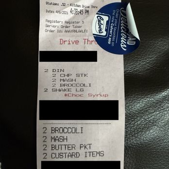 Culver's - Receipt - Burgers Near Me - Newnan, Georgia