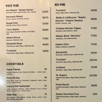 Latitude 48 - Menu of wines and cocktails in June 2026 - New American Near Me - Finleyville, Pennsylvania