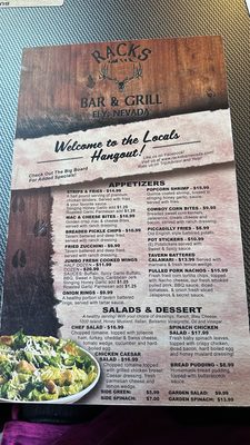 Menu photo 5 Racks Bar and Grill Ely, NV