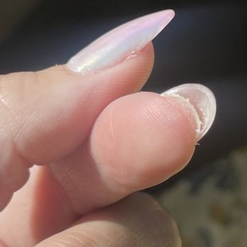 Prestige Nails - Zoom in on gap between nail and gel-x extension - Nail Salons Near Me - Escondido, California Prestige Nails - Zoom in on gap between nail and gel-x extension - Nail Salons Near Me - Escondido, California