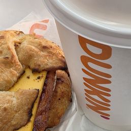 Dunkin' - A Bacon, Egg & Cheese Breakfast Sandwich with a Café Latte. - food - Coffee & Tea Near Me - Roanoke, Virginia