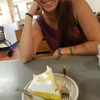 Flo's Diner - Jenna with the lemon merange pie - Diners Near Me - Canastota, New York