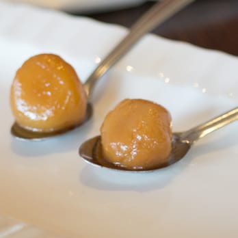 Delhi Heights - Gulab Jamun - cottage cheese and flour fried, soaked in saffron flavoured sugar syrup - Indian Near Me - Jackson Heights, New York Delhi Heights - Gulab Jamun - cottage cheese and flour fried, soaked in saffron flavoured sugar syrup - Indian Near Me - Jackson Heights, New York