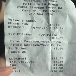 Double tip bill!!!!! They charged automatic 15% without telling you! Double tip bill!!!!! They charged automatic 15% without telling you!