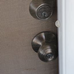 Would have to rip through the screen to lock the door...