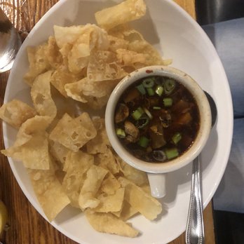 620 State - Appetizers: Real Crab Rangoon with sweet wasabi chili sauce. Miso soup with Crispy breading. - Music Venues Near Me - Bristol, Tennessee 620 State - Appetizers: Real Crab Rangoon with sweet wasabi chili sauce. Miso soup with Crispy breading. - Music Venues Near Me - Bristol, Tennessee