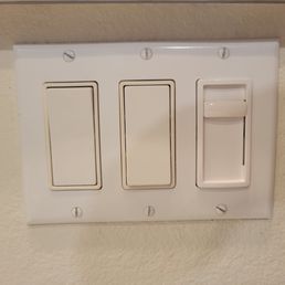 New dimmer installed on the right. New dimmer installed on the right.