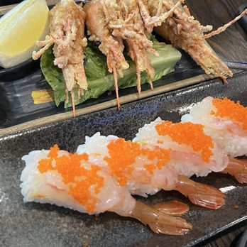 Angry Fish Sushi - Ama Ebi (Sweet Shrimp) with fried heads - Sushi Bars Near Me - San Leandro, California