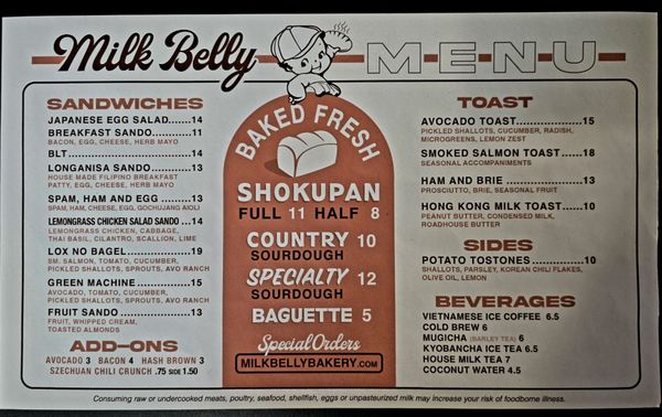 Menu photo 3 Milk Belly Bakery San Jose, CA Menu photo 3 Milk Belly Bakery San Jose, CA