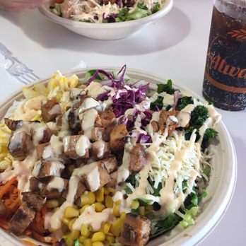 BIBIBOP Asian Grill - Purple rice bowl with chicken, yum yum sauce and all the additional toppings! - Asian Fusion Near Me - Plain City, Ohio BIBIBOP Asian Grill - Purple rice bowl with chicken, yum yum sauce and all the additional toppings! - Asian Fusion Near Me - Plain City, Ohio