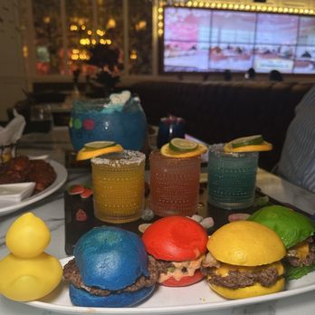 Sugar Factory - Orlando - Sugar Factory Rainbow Sliders Margarita Flight - Desserts Near Me - Orlando, Florida Sugar Factory - Orlando - Sugar Factory Rainbow Sliders Margarita Flight - Desserts Near Me - Orlando, Florida