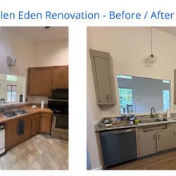 HomeCloud Home Services - This was part of a full kitchen renovation where replaced floors, countertops, lights, fixtures, appliances, and painted the cabinets.