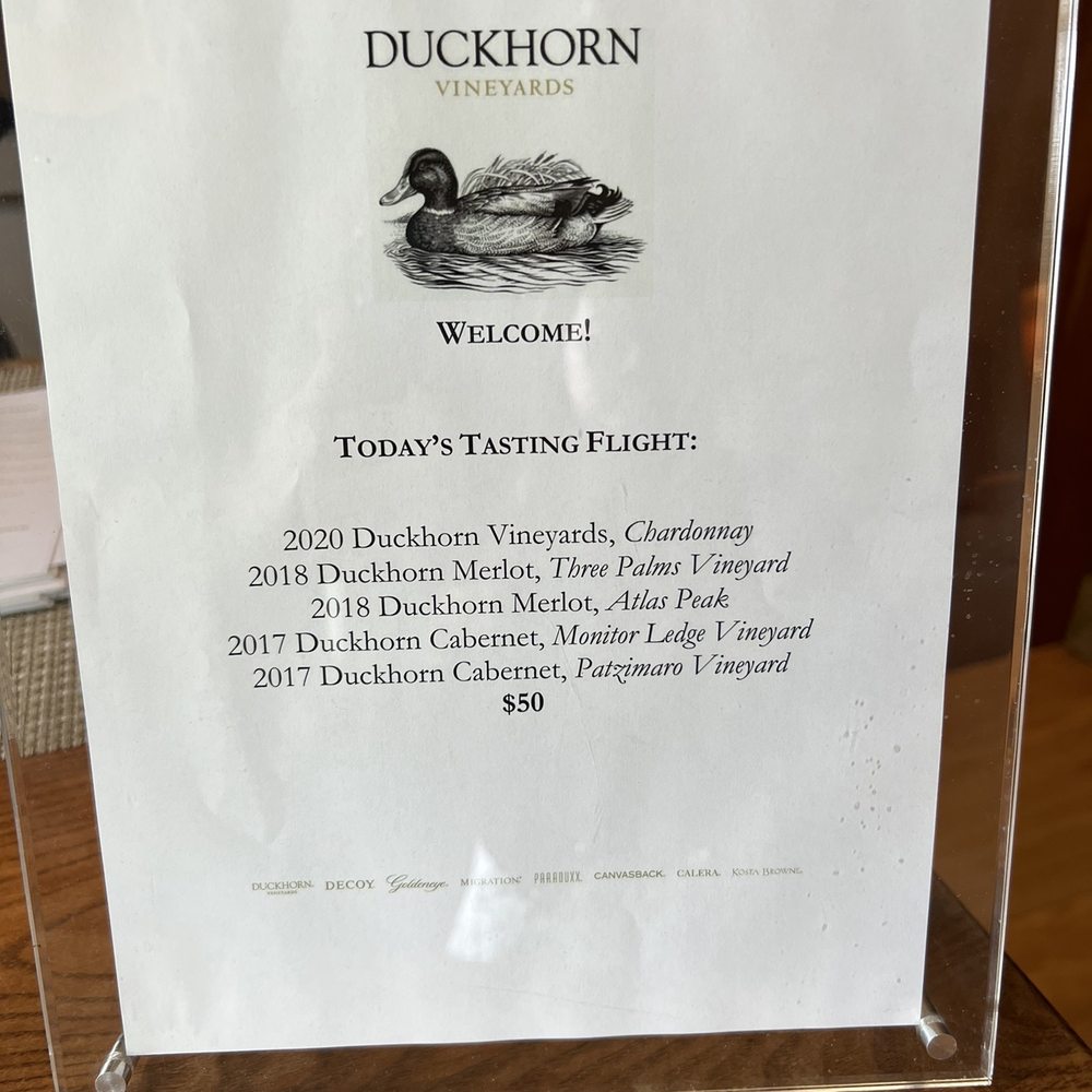 Duckhorn Vineyards - Todays tasting - Wineries Near Me - Saint Helena, California Duckhorn Vineyards - Todays tasting - Wineries Near Me - Saint Helena, California