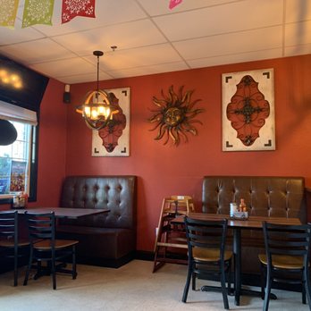 El Paso Restaurant - Tastefully decorated front dining area with several booths on the side. Excellent for dining in. - Mexican Near Me - Central Falls, Rhode Island