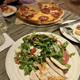 Salad, pizza Salad, pizza