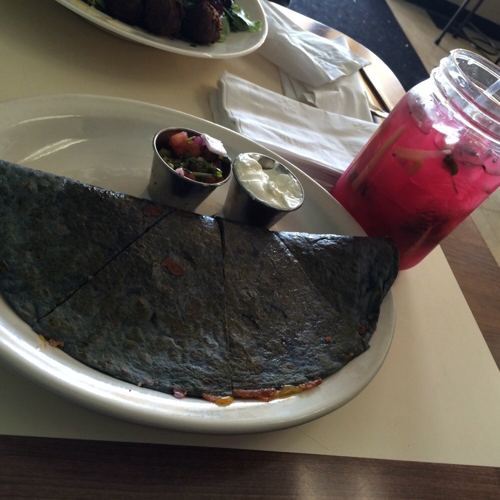 The Spot - Quinoa quesadilla and cactus elixir drink. Amazingly delicious. - New American Near Me - Northfield, New Jersey