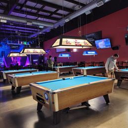 Pool tables.