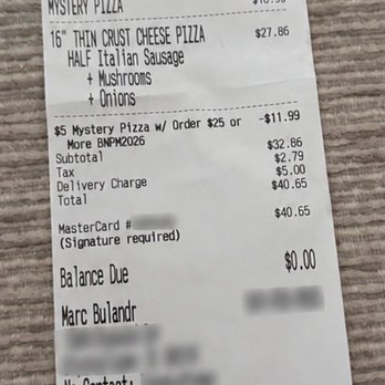 Rosati's Pizza - Receipt for Purchase - Pizza Near Me - Crystal Lake, Illinois Rosati's Pizza - Receipt for Purchase - Pizza Near Me - Crystal Lake, Illinois