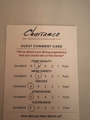 Menu photo 2 Churrasco Brazilian Steakhouse Reno, NV Menu photo 2 Churrasco Brazilian Steakhouse Reno, NV