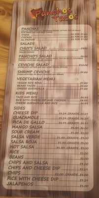 Menu photo 4 Panchos Tacos Mansfield, OH